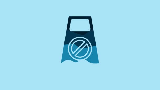 Blue Wet Floor Cleaning Progress Icon Isolated Blue Background Cleaning — Vídeo de stock