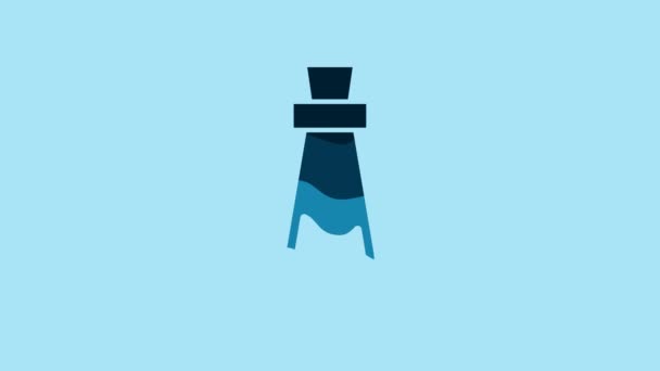 Blue Bottle Potion Icon Isolated Blue Background Flask Magic Potion — Vídeos de Stock