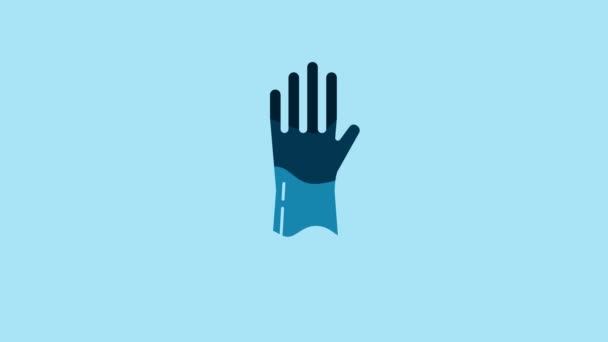 Blue Zombie Hand Icon Isolated Blue Background Arm Monster Dead — 비디오