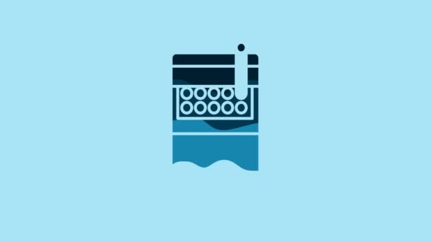 Blue Open Cigarettes Pack Box Icon Isolated Blue Background Cigarettes — Wideo stockowe