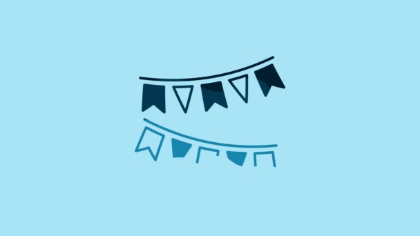 Блакитний Карнавал Іконою Ізольованою Синьому Фоні Вечеринки Вечеринки День Рождения — стокове відео