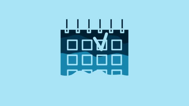 Blue Detailed Calendar Icon Isolated Blue Background Event Calendar Video — Stock video