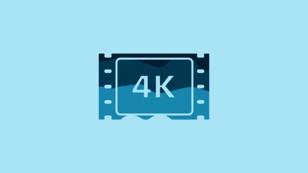 Blue Movie Tape Frame Icon Isolated Blue Background Video Motion — Αρχείο Βίντεο