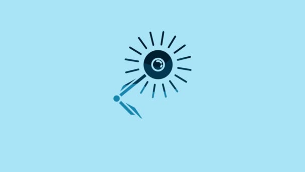 Значок Синьої Настільної Лампи Ізольовано Синьому Фоні Настільна Офісна Лампа — стокове відео