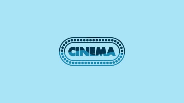 Blue Cinema Poster Design Template Icon Isolated Blue Background Movie — Vídeo de Stock