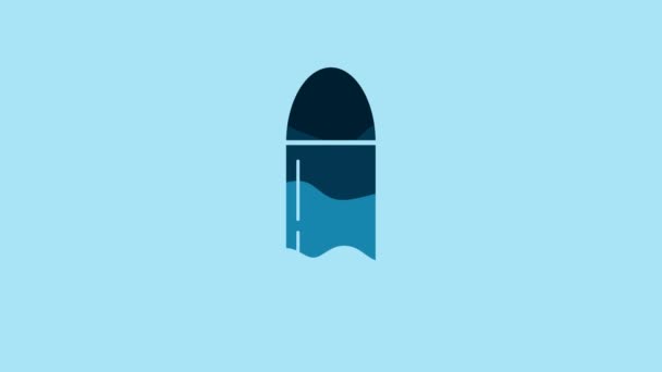 Ікона Blue Bullet Ізольована Синьому Тлі Відеографічна Анімація — стокове відео