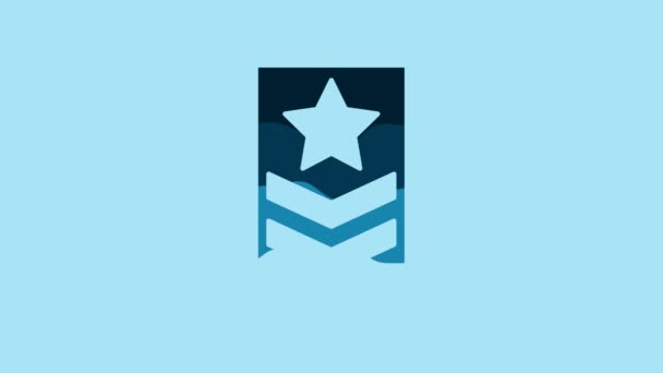 Blue Chevron Icon Isolated Blue Background Military Badge Sign Video — Vídeo de Stock