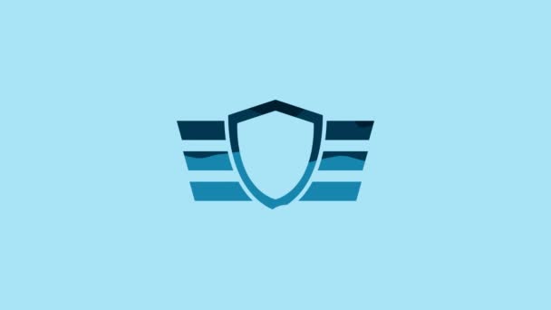Blue Military Reward Medal Icon Isolated Blue Background Army Sign — 비디오