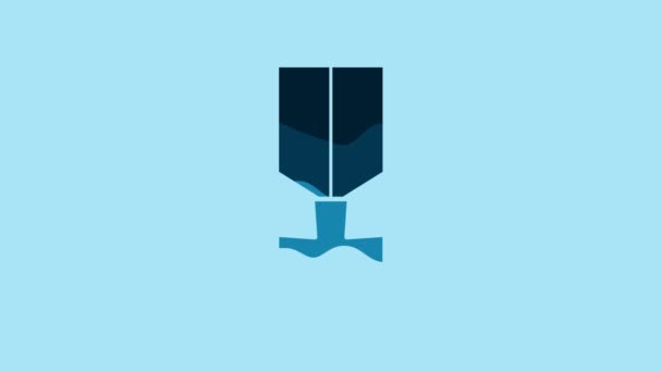 蓝色军事奖状图标孤立在蓝色背景 陆军标志 4K视频运动图形动画 — 图库视频影像