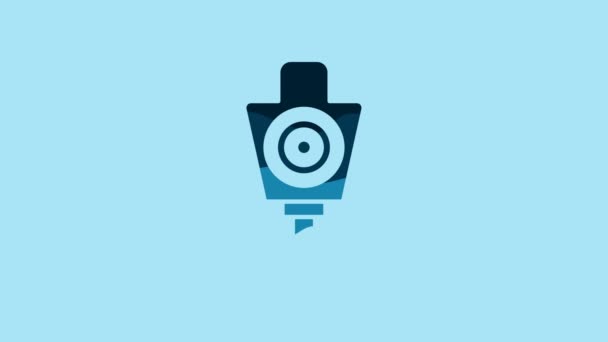 Blue Human Target Sport Shooting Icon Isolated Blue Background Clean — Stock videók