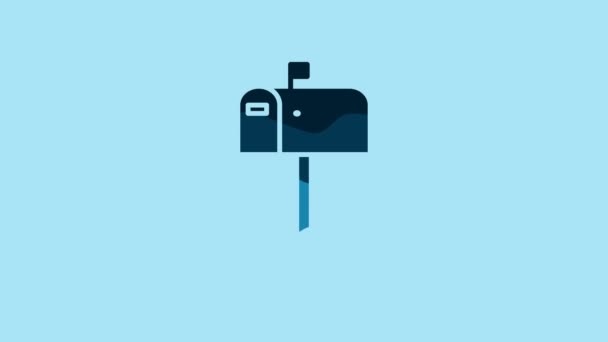 Blue Open Mail Box Icon Isolated Blue Background Mailbox Icon — Wideo stockowe