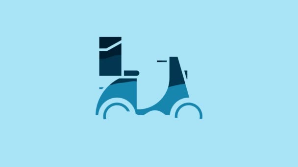 Blue Scooter Delivery Icon Isolated Blue Background Delivery Service Concept — Stok Video