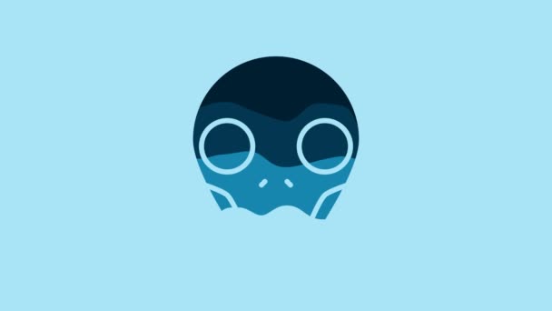 Blue Alien Icon Isolated Blue Background Extraterrestrial Alien Face Head — Stok video