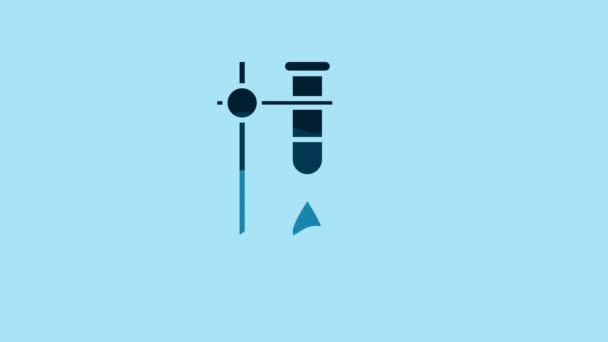 Blue Glass Test Tube Flask Fire Heater Experiment Icon Isolated — Vídeos de Stock