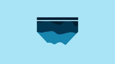 Blue Swimming trunks icon isolated on blue background. 4K Video motion graphic animation.