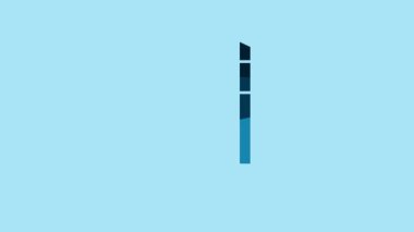 Blue Snorkel icon isolated on blue background. Diving underwater equipment. 4K Video motion graphic animation.