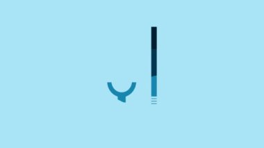 Blue Snorkel icon isolated on blue background. Diving underwater equipment. 4K Video motion graphic animation.