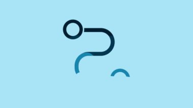 Blue Route location icon isolated on blue background. Map pointer sign. Concept of path or road. GPS navigator. 4K Video motion graphic animation.