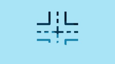 Blue Road traffic sign. Signpost icon isolated on blue background. Pointer symbol. Isolated street information sign. Direction sign. 4K Video motion graphic animation.