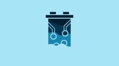 Blue Video graphic card icon isolated on blue background. 4K Video motion graphic animation.