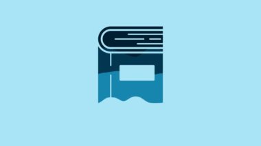 Blue Book icon isolated on blue background. 4K Video motion graphic animation.