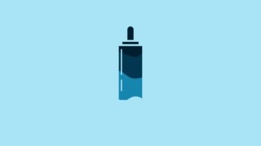 Blue Rolling pin icon isolated on blue background. 4K Video motion graphic animation.