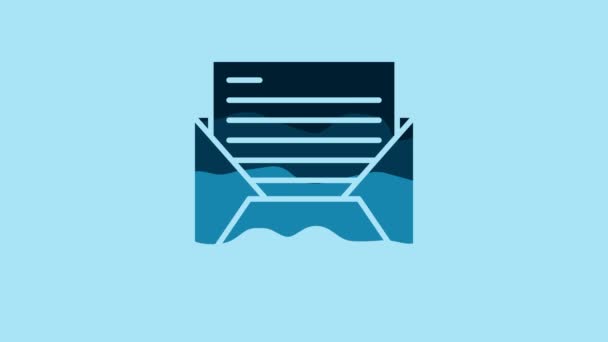 Blue Mail Mail Icon Isolated Blue Background Envelope Symbol Mail — Wideo stockowe
