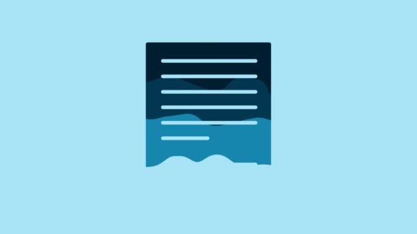 Blue Document Icon Isolated Blue Background File Icon Checklist Icon — Vídeos de Stock