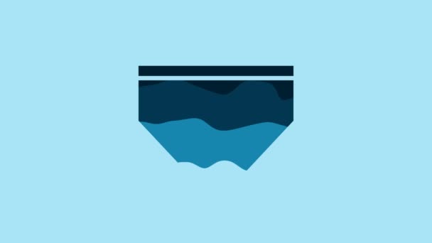 Blue Swimming Trunks Icon Isolated Blue Background Video Motion Graphic — Stock video