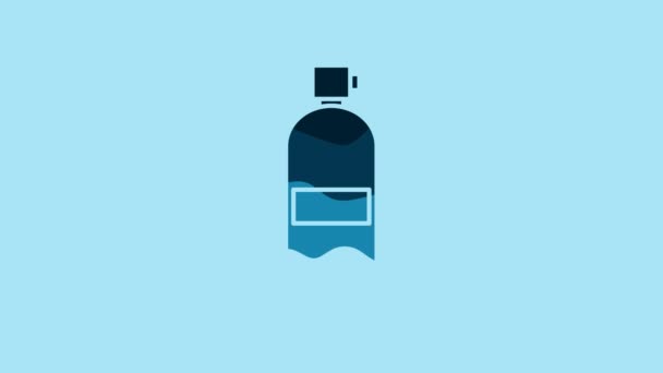 Blue Aqualung Icon Isolated Blue Background Oxygen Tank Diver Diving — Stock video