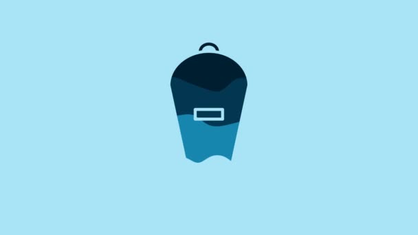 Blue Lift Bag Icon Isolated Blue Background Diving Underwater Equipment — Vídeo de Stock