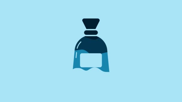 Blue Bag Flour Icon Isolated Blue Background Video Motion Graphic — Video Stock
