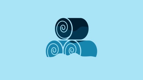 Blue Roll Hay Icon Isolated Blue Background Video Motion Graphic — Αρχείο Βίντεο