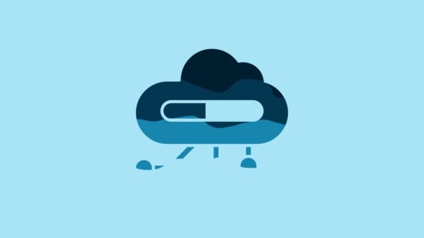 Blue Internet Things Icon Isolated Blue Background Cloud Computing Design — Stock Video