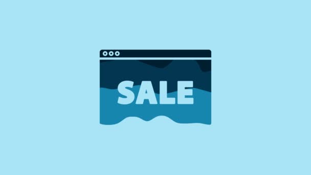 Blue Hanging Sign Text Online Sale Icon Isolated Blue Background — 图库视频影像
