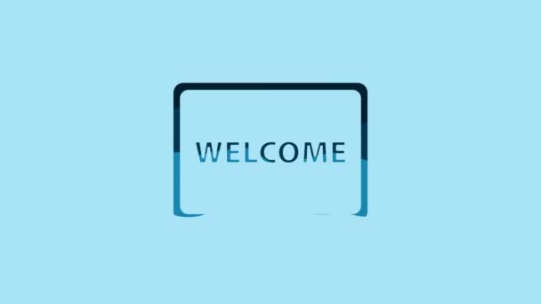 Blue Doormat Text Welcome Icon Isolated Blue Background Welcome Mat — Video