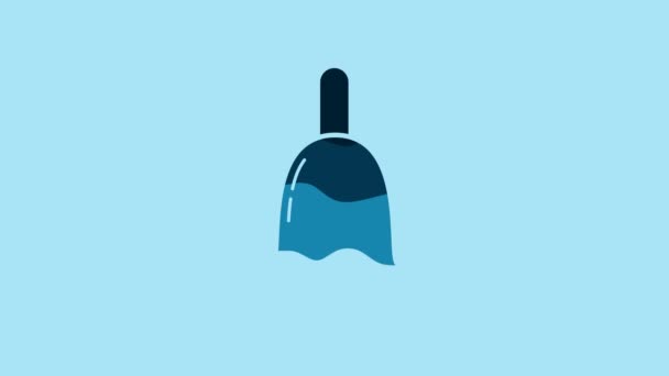 Blue Ringing Bell Icon Isolated Blue Background Alarm Symbol Service — Αρχείο Βίντεο