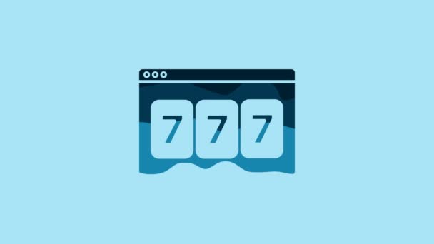 Blue Online Slot Machine Lucky Sevens Jackpot Icon Isolated Blue — Vídeo de Stock