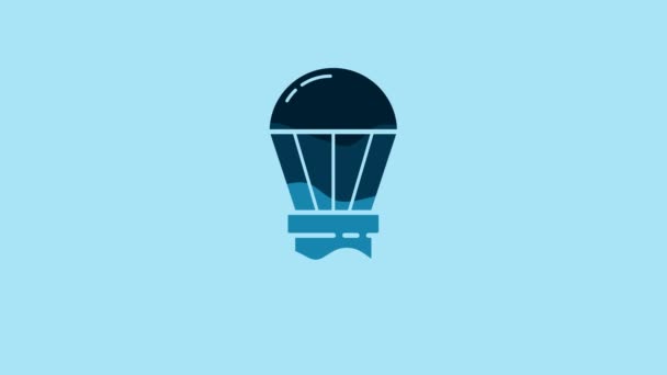 Blue Led Light Bulb Icon Isolated Blue Background Economical Led — 图库视频影像