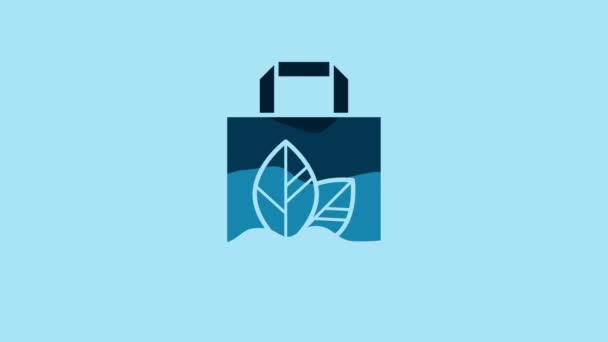Blue Paper Shopping Bag Recycle Icon Isolated Blue Background Bag — Αρχείο Βίντεο