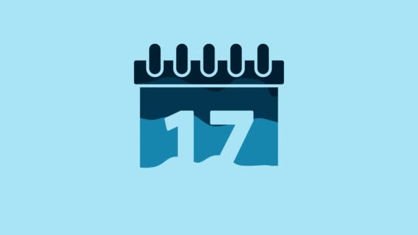 Blue Saint Patricks Day Calendar Icon Isolated Blue Background Date — 图库视频影像