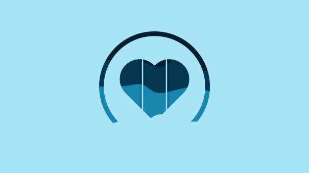 Blue Heart Icon Isolated Blue Background Happy Saint Patrick Day — Wideo stockowe