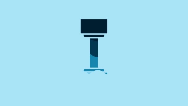 Blue Dumbbell Icon Isolated Blue Background Muscle Lifting Icon Fitness — Stockvideo