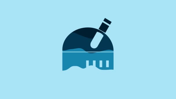 Blue Astronomical Observatory Icon Isolated Blue Background Observatory Telescope Scientific — Wideo stockowe