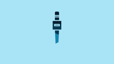 Blue Microphone icon isolated on blue background. On air radio mic microphone. Speaker sign. 4K Video motion graphic animation.