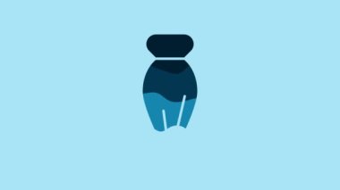 Blue Pastry bag for decorate cakes with cream icon isolated on blue background. Kitchenware and utensils. 4K Video motion graphic animation.