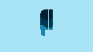 Blue Meat chopper icon isolated on blue background. Kitchen knife for meat. Butcher knife. 4K Video motion graphic animation.