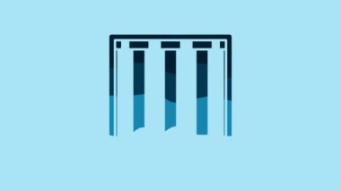 Blue Prison window icon isolated on blue background. 4K Video motion graphic animation.