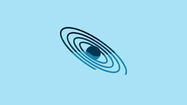 Blue Planet Icon Isolated Blue Background Video Motion Graphic Animation — Video Stock
