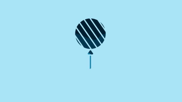 Blue Lollipop Icon Isolated Blue Background Food Delicious Symbol Video — Video Stock